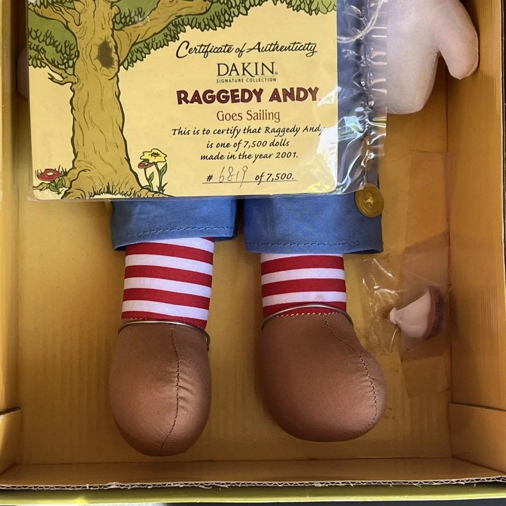 VTG Dakin Raggedy Andy Goes Sailing Doll 2001 LE 7500 #6819 NIB COA 15